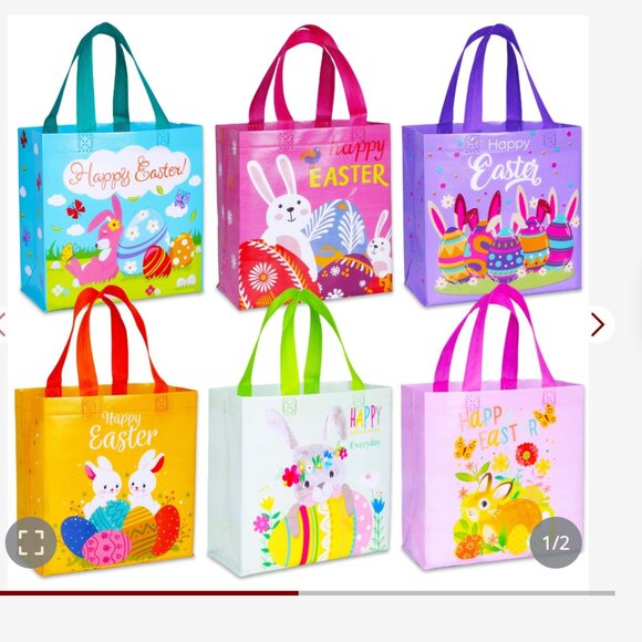 9.1×8.7×4.5inch, 6-Piece EASTER BAGS NEW IN PACKAGE - Picture 1 of 6